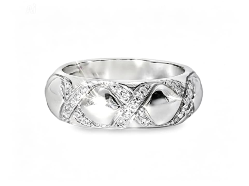18K White Gold Diamond Xs Wedding Band Ring Estate by Hidalgo