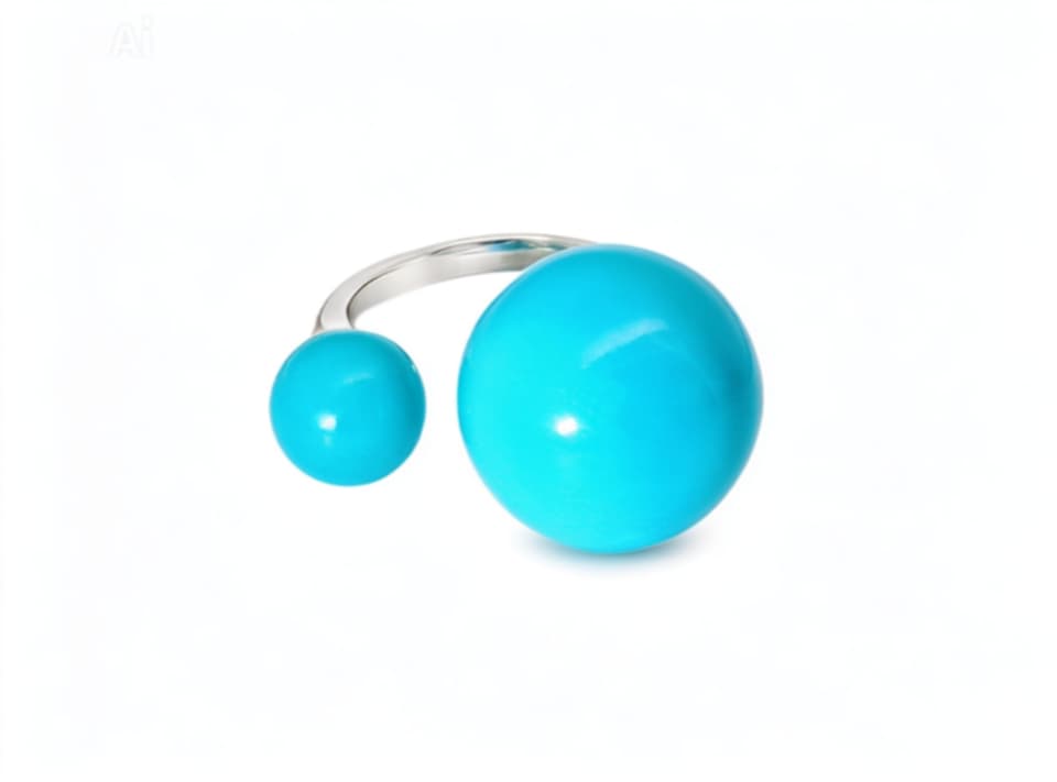 14K White Gold Turquoise Statement Ring