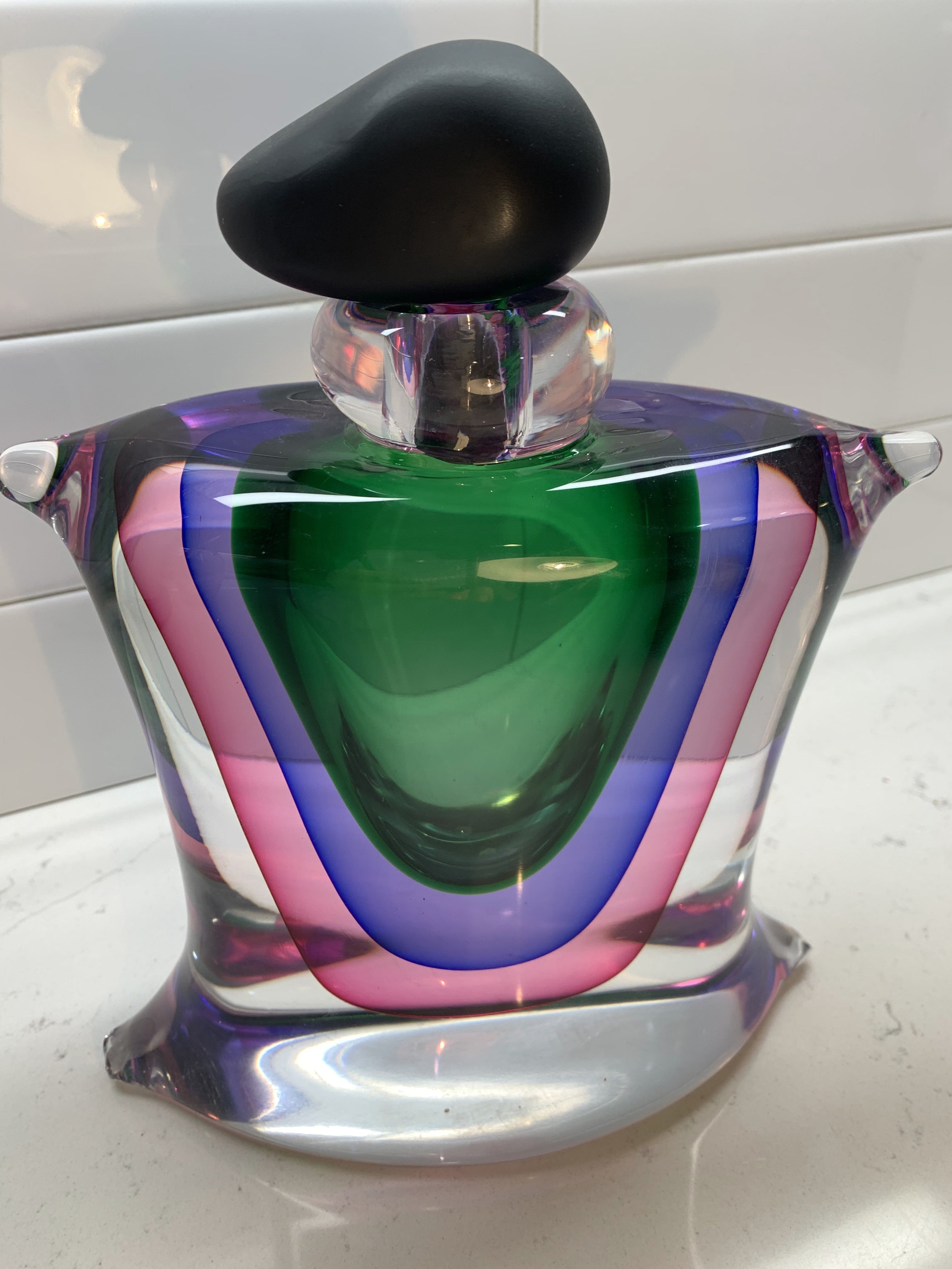 Murano Italy Glass Luigi Onesto Signed Oggetti Sommerso Decanter Perfume Bottle - GGEMSonline