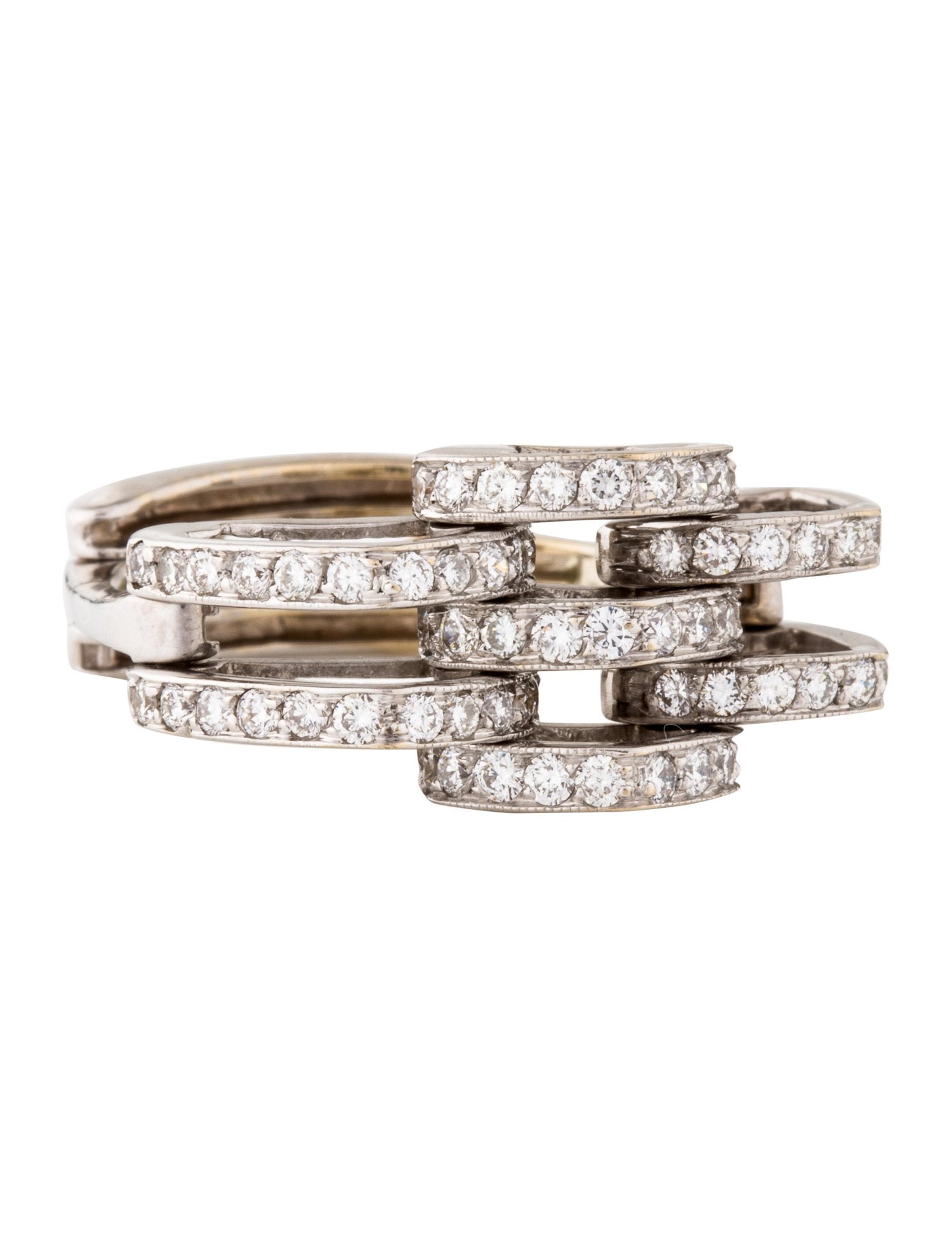 Gorgeous Designer 18K Diamond Link Mesh Band Ring - GGEMSonline