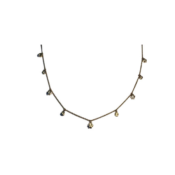 Fabulous 14K White Gold Star of David Magen David Diamond Station Necklace - GGEMSonline