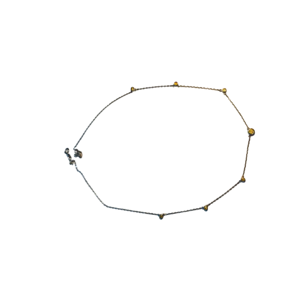 Graduating 14K White Gold Yellow Diamonds by the Yard Station Necklace - GGEMSonline