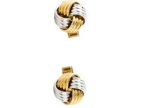 Classic 14K Two-Tone 2-Tone White Gold Knot Mens Cufflinks - GGEMSonline