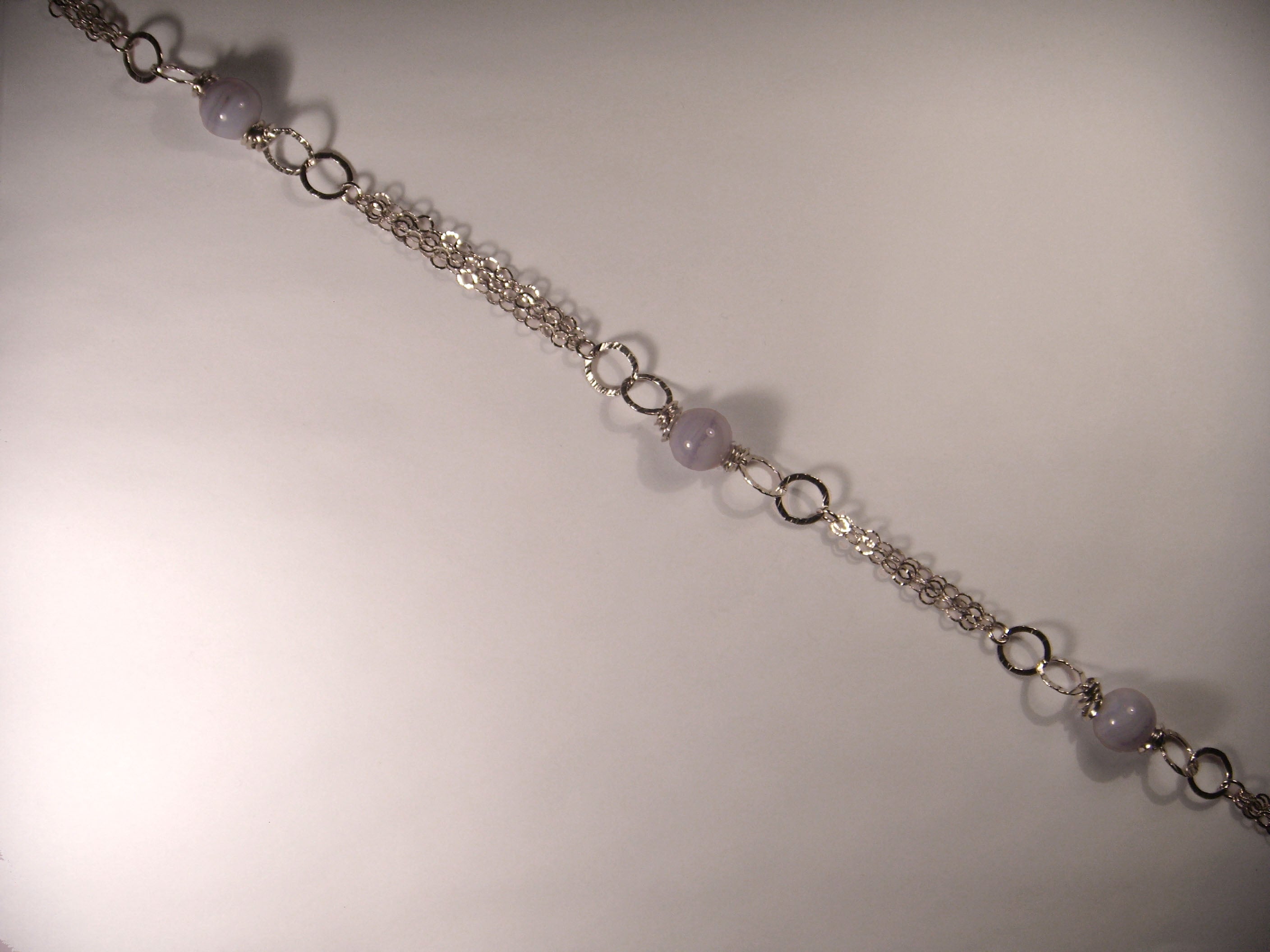 Beautiful Sterling 925 Silver Purple Agate Necklace - GGEMSonline