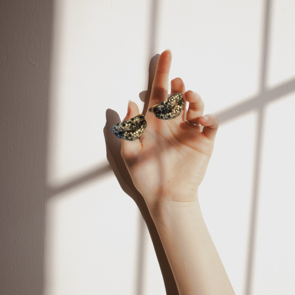 Modern Elegant 14K Pink Rose Gold Multi-Color Diamond Knot Earrings - GGEMSonline