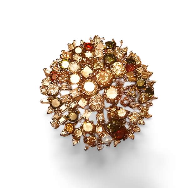 Magnificent 18K White Gold Fancy Color Diamond Designer Cascade Ring - GGEMSonline