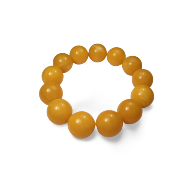 Gorgeous Antique Natural Old Baltic Amber Bead Bangle Slide-On Bracelet - GGEMSonline