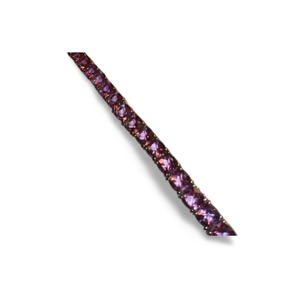 Stunning Sterling Silver Flexible .925 Cushion Cut Natural Amethyst Bracelet - GGEMSonline