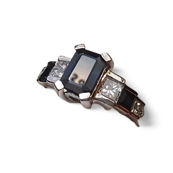 Beautiful Estate 14K White Gold Sapphire Diamond Engagement Ring - GGEMSonline