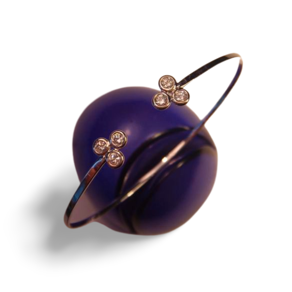 Gorgeous Estate 14K White Gold .50 Carat Diamond Bangle Bracelet - GGEMSonline