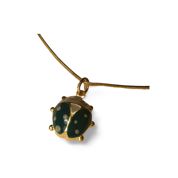 9ct Gold Enamel Ladybird Charm Necklace | Posh Totty Designs