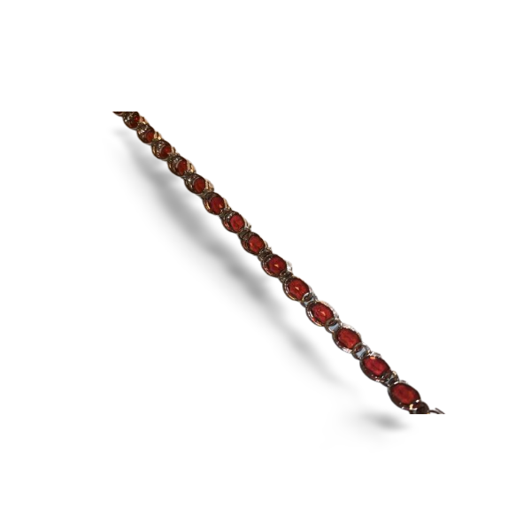 Gorgeous Sterling Silver Flexible .925 Natural Garnet Bracelet - GGEMSonline