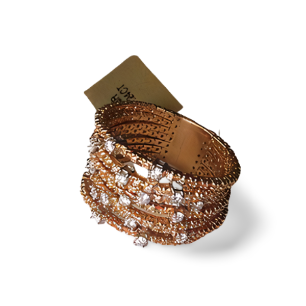 Magnificent Estate 18K Pink Rose Gold Diamond Wide Wedding Band Ring - GGEMSonline