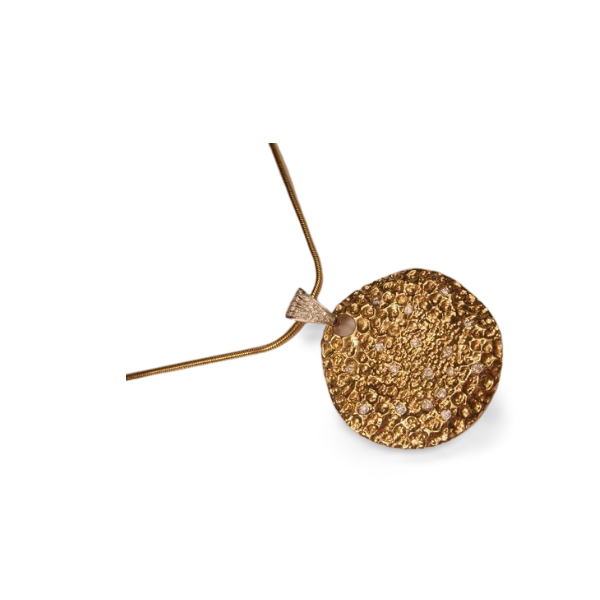 Gorgeous Handmade 14K Yellow Gold Diamond Pendant Necklace Slide - GGEMSonline