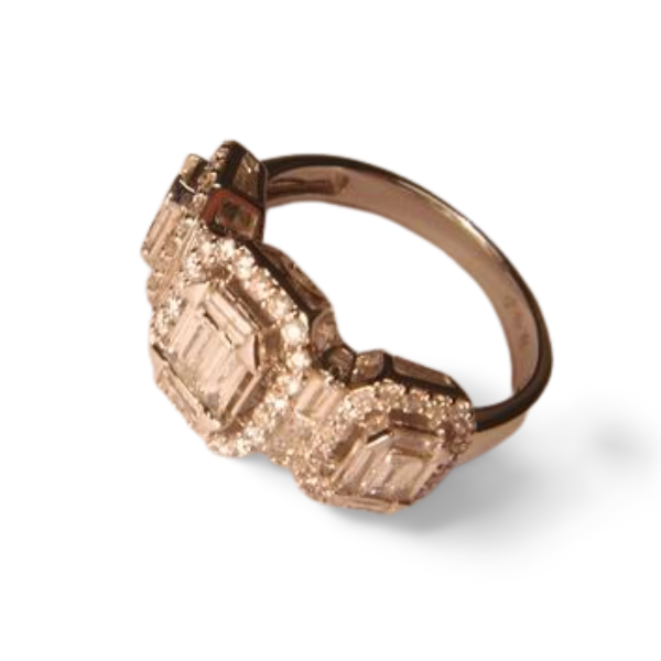 Magnificent Estate 18K White Gold Baguette Diamond Wedding Anniversary Ring Band - GGEMSonline