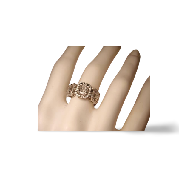 Magnificent Estate 18K White Gold Baguette Diamond Wedding Anniversary Ring Band - GGEMSonline