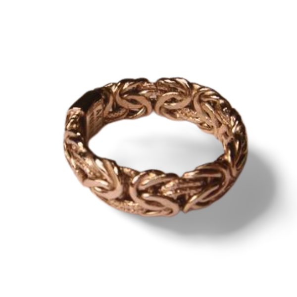 Gorgeous 14K White Gold Byzantine Style Classic Wedding Ring Band - GGEMSonline