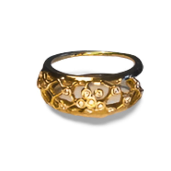 Gorgeous 18K Yellow Gold Hidalgo Interchangeable Floral Jacket Diamond Band Ring - GGEMSonline