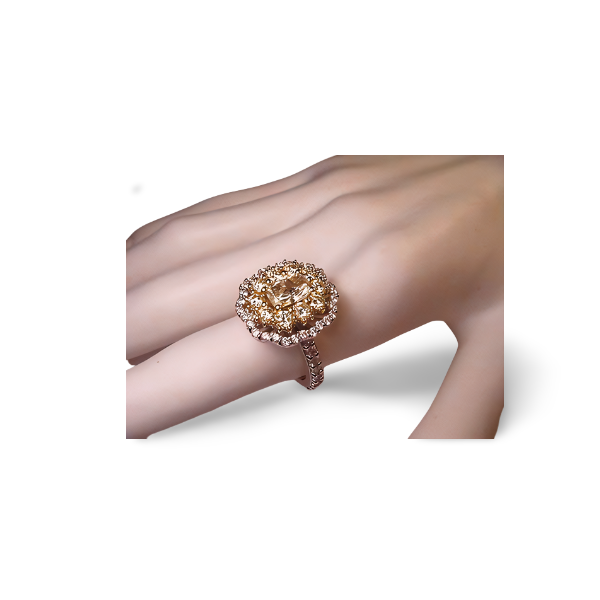 Gorgeous 18K White Gold Fancy Color Yellow Diamond Filigree Engagement Ring - GGEMSonline