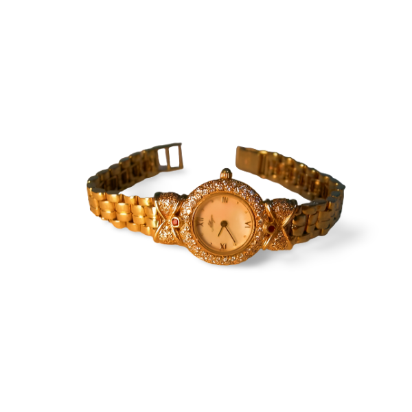 Gorgeous Estate 14K Yellow Gold Allegro Diamond Ladies Wristwatch Wrist Watch - GGEMSonline